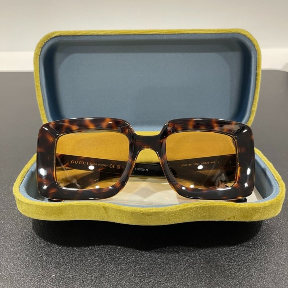 Gucci Square Yellow Womens Sunglasses (JB1387)